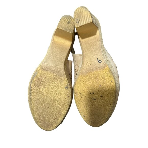 Spring Step Peep Toe Sandals Block Heel Liberty Laser-Cut Leather Size 40 / US 9 - Picture 7 of 10